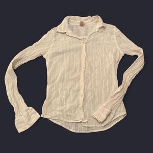 Abercrombie-fitch Women's Cream and White Blouse